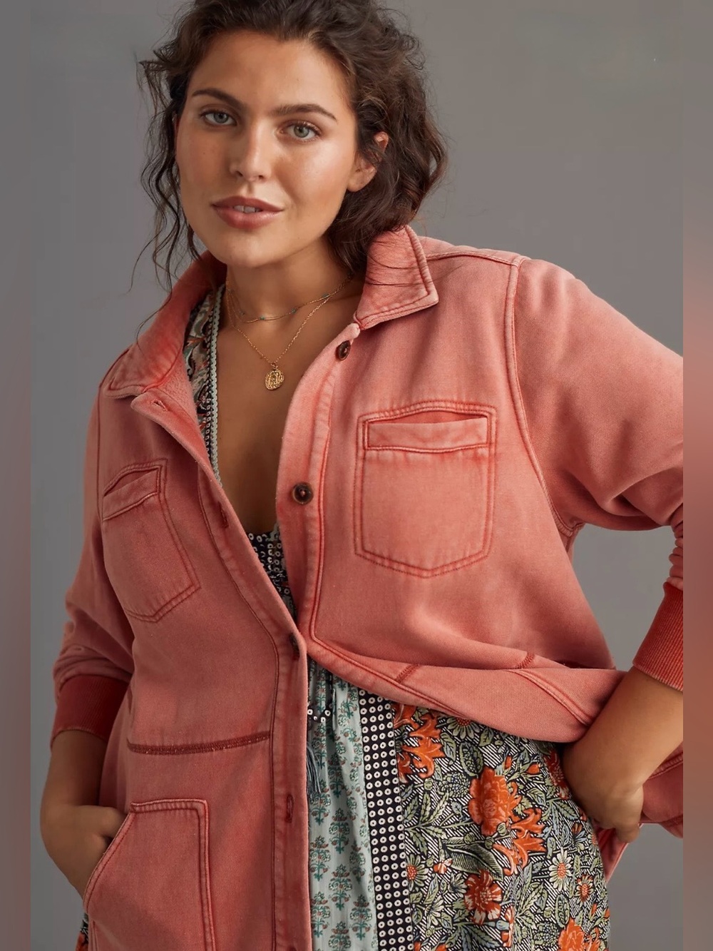 Pilcro fleece shirt jacket